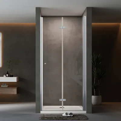 Produktbild von Nischentür Dusche Falttür Duschtür 75x185cm Duschabtrennung Faltbar Duschkabine 6mm ESG Glas Nischdusche Duschwand