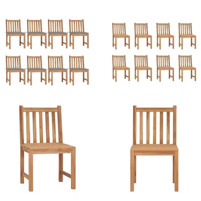 Produktbild von vidaXL Gartenstühle 8 Stk. mit Kissen Massivholz Teak - Gartenstuhl - Gartenstühle - Holz-Gartenstuhl - Holz-Gartenstühle
