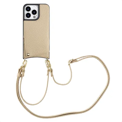 Produktbild von Selencia Nova HandyHülle mit Kordel und Kartenhalter iPhone 14 Pro - Beige