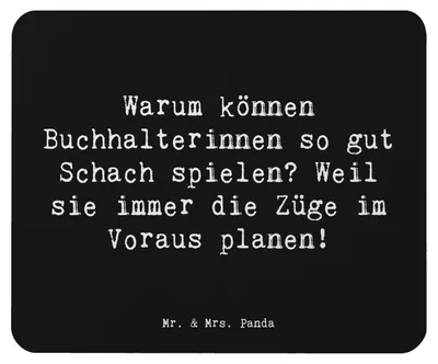 Produktbild von Mr. & Mrs. Panda Mauspad Spruch Buchhalterin Schachmeisterin - Schwarz - Geschenk, Berufsgestaltung, mousematte, Berichte, pc mousepad, finanzielle Entscheidungen, Beruf