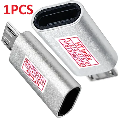 Produktbild von Silber - Micro USB auf USB Typ C Adapter Ladeadapter passend für Handy Smartphone Tablet