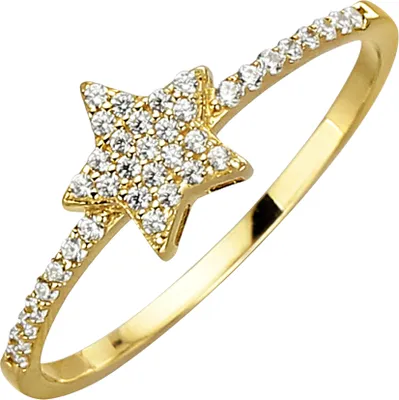 Produktbild von Fascination by Ellen K. Ring 375 Gold mit Stern-Motiv und Zirkonia weiß