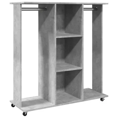 Produktbild von Kleiderständer mit Rollen Betongrau 102x38x110 cm Holzwerkstoff