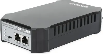 Obrázek produktu pro Intellinet 561495, Gigabit Ethernet, 10,100,1000 Mbit/s, IEEE 802.3, IEEE 802.3ab, IEEE 802.3af, IEEE 802.3at, IEEE 802.3bt, IEEE 802.3u, Cat5, Cat5e, Černá, Šedá, 100 m