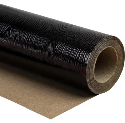 Productafbeelding van Glanzend zwart cadeaupapier, rol van 43,2 cm x 5 meter