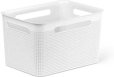 Aufbewahrungsbox 16l, weiß, BPA-frei, 4 Griffe, 36x26,2x21,1 cm