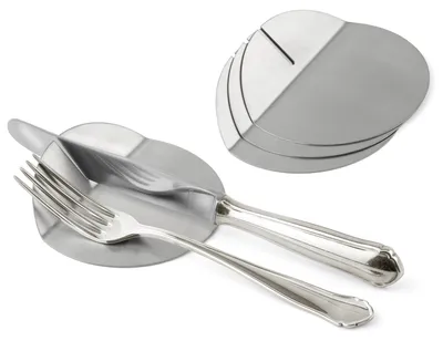 Bestekbak-Set aus Edelstahl, 4 Stück, 9x9x2 cm, spülmaschinengeeignet