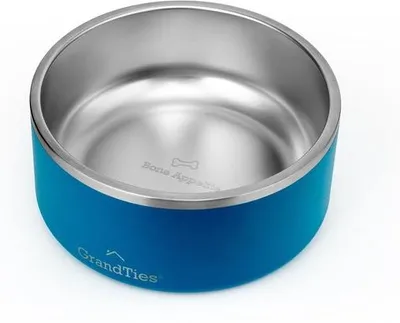 Image de Gamelle isolante pour chien, grande, bleue, 1890 ml, sans BPA, antidérapante