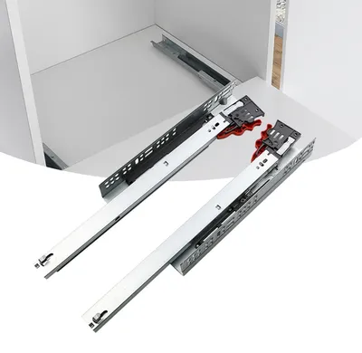 Immagine prodotto di Solidchoice - Guide telescopiche per montaggio a pavimento con sistema di chiusura ammortizzata, lunghezza 250 mm