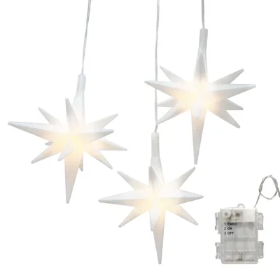 LED-Lichterkette 3er-Set, 1,9 m, warmweiß, Timer, IP44
