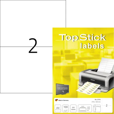 Zdjęcie produktu dla TopStick 8718 -tulostustarrat, 2-osainen, 210 x 148 mm