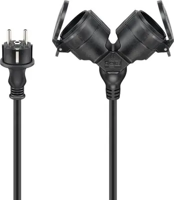 Obrázok produktu pre Goobay 65435 predĺženie napájania 10 m 2 zásuvky AC Vonkajšia čierna
