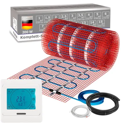 Produktbild von VILSTEIN© Elektrische Fußbodenheizung | 200W/m² TWIN Technologie Elektro | Komplett-Set | 12m² - 24m