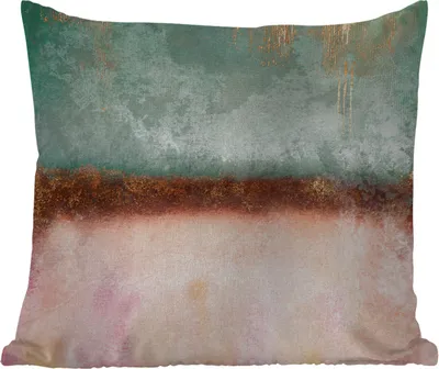 Produktbild von MuchoWow® Outdoor Kissen - Gold - Farbe - Abstrakt - Grün - Rosa - 40x40 cm - Wetterfest - Lounge Kissen - Kopfkissen - Interieur - Polster mit Bild