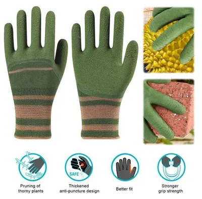 Image de Gants de jardinage - Hydrofuges - Résistants aux épines - Anticoupe - En plastique