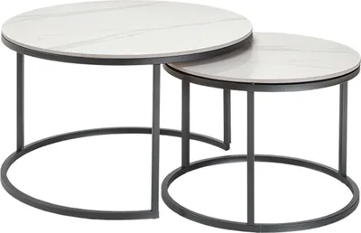 Produktbild von Couchtisch >2165-19< in weiß marmoroptik matt, Keramik - 46x80cm (HxD)