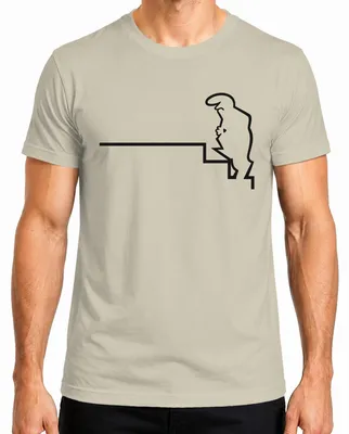 Produktbild von La Linea Balum Osvaldo Cavandoli Zeichentrick Strichmännchen Herren T-Shirt, Natur, M