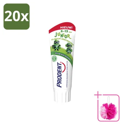 Immagine prodotto di 20 confezioni di dentifricio per bambini Prodent, protezione dello smalto, età 6+, 75 ml, confezione risparmio, 20 pezzi