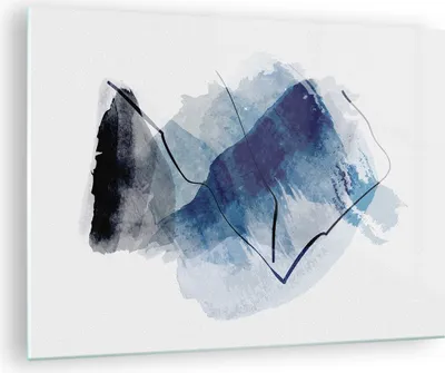 Produktbild von Bilder auf glas - Einteilig - Blau Schwarz Abstraktion - 70x50cm - Glasbilder - Wandbilder - Bilder - zum Aufhängen bereit - Wanddekoration aus Glas - Glas Bilder - Wandbild auf Glas - GAA70x50-5058