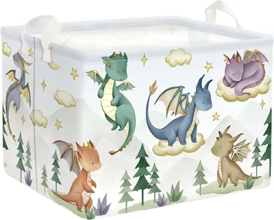 Produktbild von Aufbewahrungskorb Dinosaurier, 36 Liter, großer Spielzeugkorb für Kinderzimmer