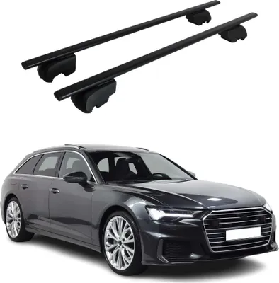 Image de Barres de toit transversales pour Audi A6 C8 4A5 Break 2018-2025 Fer Noir 2Pcs