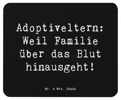 Produktbild von Mr. & Mrs. Panda Mauspad Spruch Adoptiveltern Liebe - Schwarz - Geschenk, laptop mousepad, Mouse Pad, Unterstützung, Familie, mousematte, pc mausunterlage, elterliche