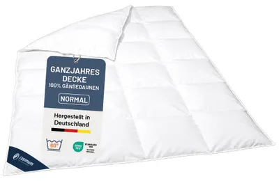 Produktbild von Daunendecke 155x200 cm, Ganzjahresecke, Übergangsdecke, Bettdecke 100% Gänsedaunen, DOWNPASS, CASIMUM