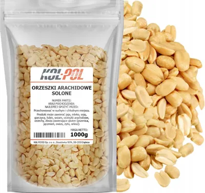 Zdjęcie produktu dla ORZECHY ZIEMNE SOLONE 1kg Arachidowe prażone orzeszki jakość Kol-Pol