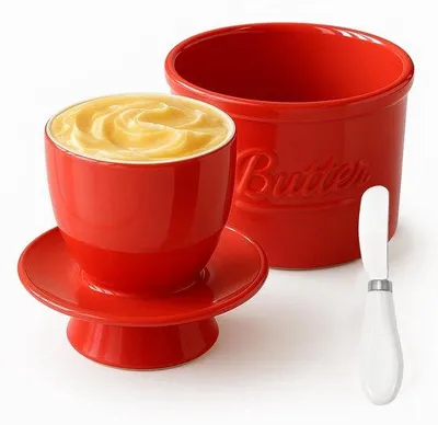 Image de Boîte à beurre française – pour beurre mou et tartinable – 1 pièce – en céramique