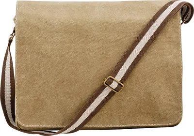 Produktbild von Quadra QD610 | Vintage Canvas Despatch Bag / Umhängetasche - Farbe: Sahara - Größe: 40 x 30 x 12 cm