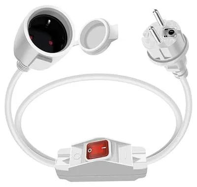 Zdjęcie produktu dla Przedłużacz schuko z wyłącznikiem 16A 250V kabel gumowy IP44