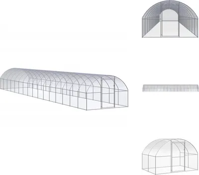 Image de vidaXL Poulailler d'extérieur 3x16x2 m Acier galvanisé - Habitats & Enclos pour petits animaux