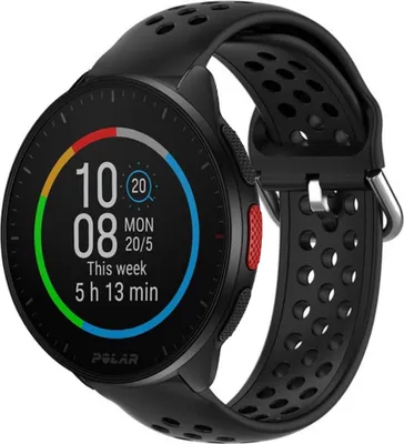 Produktbild von Strap-it Polar Pacer Silikonarmband mit Löchern (Schwarz)