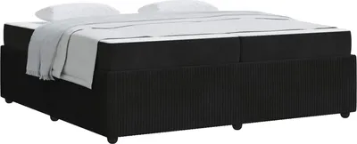 Obrázok produktu pre Rám postele s matracmi Čierna 200 x 200 cm látka