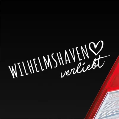 Produktbild von Auto Aufkleber Wilhelmshaven verliebt Herz Stadt Heimat Liebe Car 19x5 cm Weiss Matt Sticker Heckscheibenaufkleber