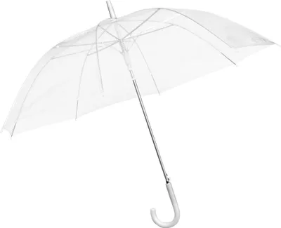 Produktbild von Durchsichtiger Regenschirm transparent, weißer Stockschirm Ø 100 cm; Eleganter - Das Fashion-Highlight (1x, Stockschirm)