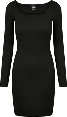 Image de Dámské šaty Urban Classics Ladies Rib Squared Neckline Dress black - L