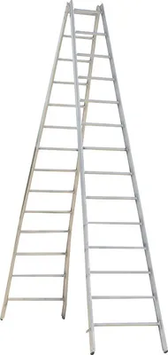 Produktbild von Alu-Sprossen Stehleiter Mod. 000 - Sprossenanzahl: 2 x 14, Länge: 4,02 m