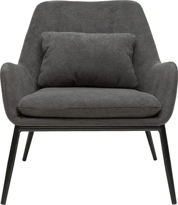 Produktbild von Miliboo - Design-Sessel Stoff mit Samteffekt in Grau und schwarzem Metall MAXINE