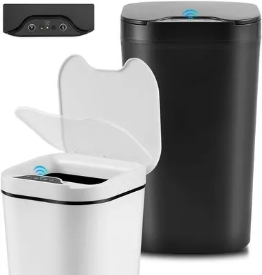 Immagine prodotto di Set automatico da 12 litri con lavabo pieghevole e 2 unità, design senza contatto con sensore intelligente, lavabo elettrico da bagno impermeabile e comodo con coperchio, ideale per ufficio, doccia e cucina, disponibile in nero e bianco.