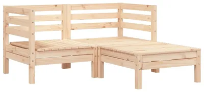 Produktbild von vidaXL Gartensofa 2-Sitzer mit Hocker Massivholz Kiefer