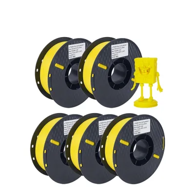 Image de 5KG de filament PLA, diamètre 1,75 mm, température de pression 190-230 °C,5 kg de PLA jaune
