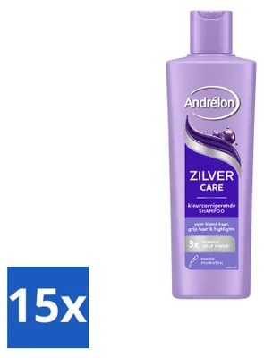 Productafbeelding van 15 x Andrélon Zilver Care Shampoo - 250 ml - Voordeelverpakking - 15 stuks
