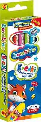 Image de Crayons de couleur épais avec taille-crayon 6k Bambino No 0232