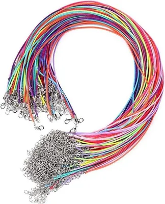 Obrázek produktu pro Černá šperková stužka – výroba šperků – nastavitelná délka – 40 kusů, 45–50 cm – černá