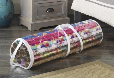Immagine prodotto di Borsa trasparente con chiusura a cerniera per carta da regalo e nastri