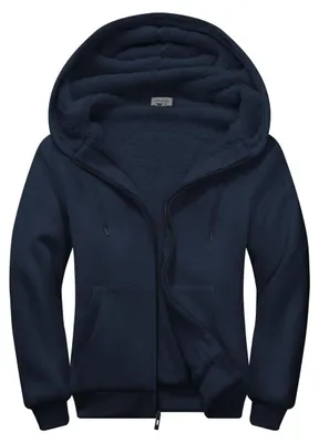 Produktbild von Herren Winterjacke Hoodie - Fleece gefüttert - Durchgehender Reißverschluss - mit Kapuze - Für Herren