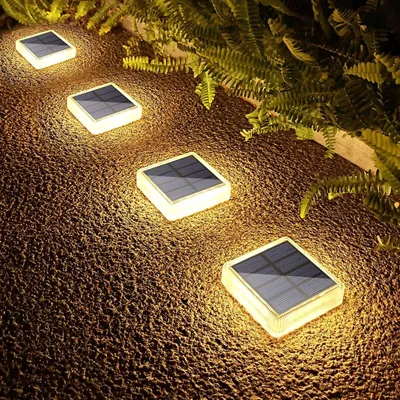 Produktbild von Set aus 4 Wasserdichten LED Solar Gartenlampen Warmweiß
