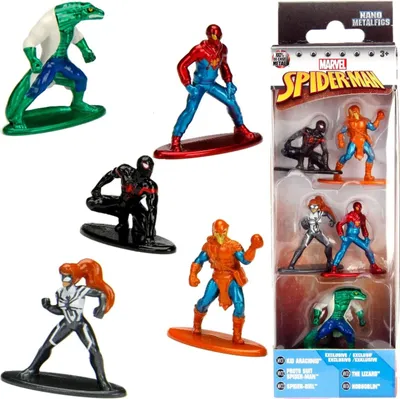 Obrázek produktu pro Marvel Spiderman nano kovové figurky 5 kusů.