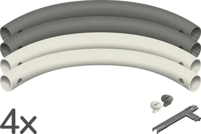 Image de Quadro Set de tubes courbes Home – Kit de tubes cintrés aux couleurs Home pour agrandir le système de construction Quadro – Blanc perle / Gris foncé